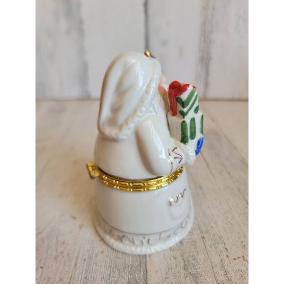 Vintage Santa Claus white trinket box xmas figure decor - Picture 3 of 8